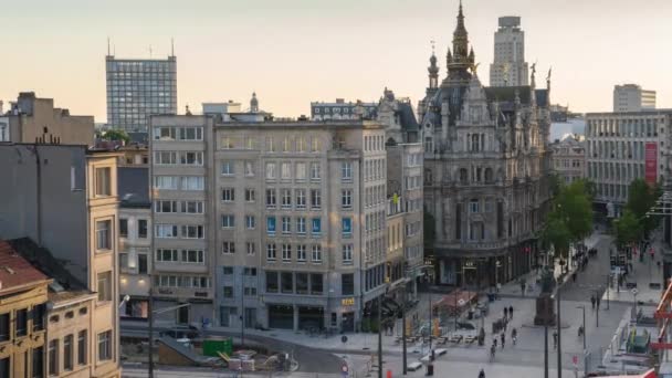 Luchtfoto Van Antwerpen Stad België — Stockvideo