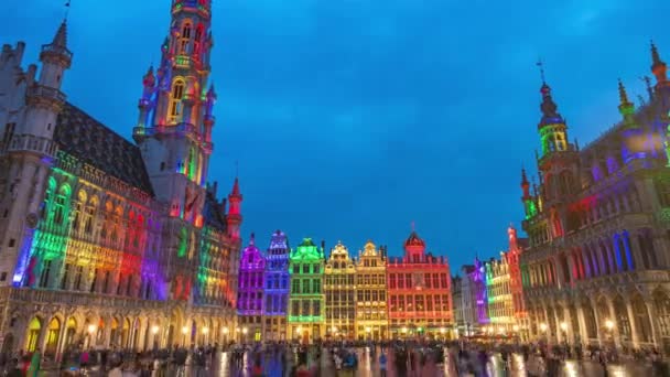 Tempo Lapso Vídeo Grand Place Marco Quadrado Cidade Bruxelas Bélgica — Vídeo de Stock