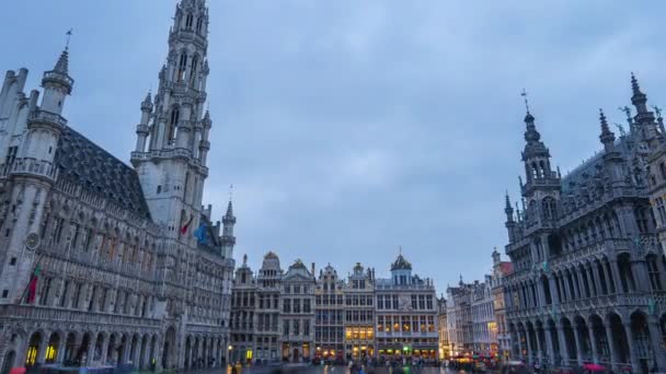 Time Lapse Vídeo Grand Place Square Landmark Brussels City Bélgica — Vídeo de Stock