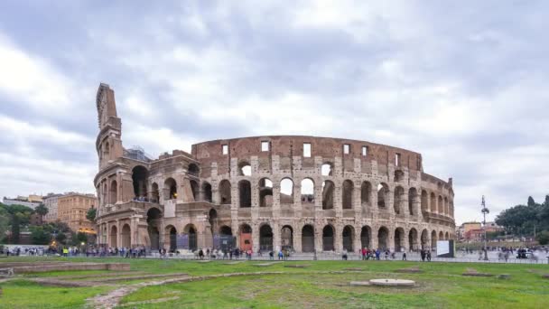 Время Истекло Колизей Знаменитое Место Рима Италия — стоковое видео