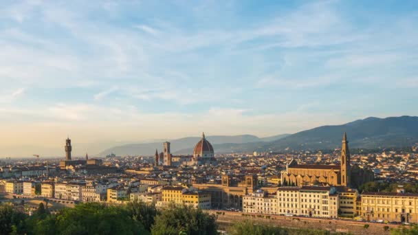 Florence Stadsgezicht Skyline Met Zonsondergang Toscane Italië — Stockvideo
