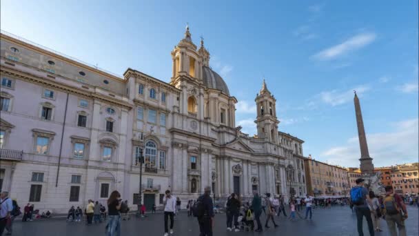 Róma Olaszország 2019 Október Piazza Navona Utazók Tömegével Rómában Olaszországban — Stock videók