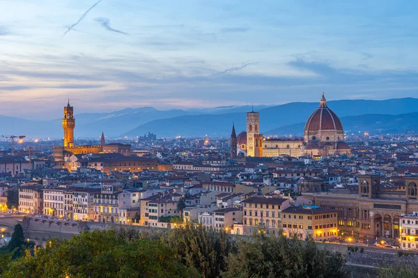 Вигляд Міста Флоренція Горизонт Сутінках Тоскані Італія — стокове фото