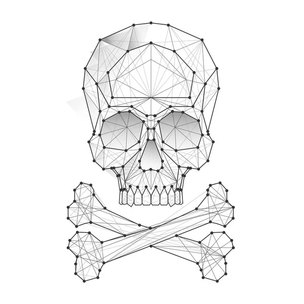 Полігональних череп і кістки. — стоковий вектор