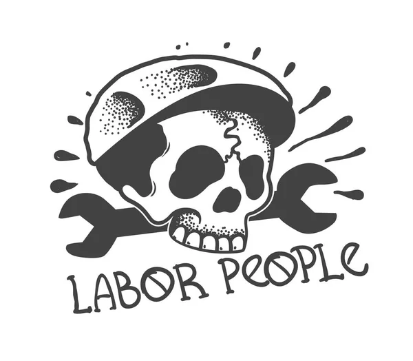 Kafatası çalışan bir araç ile. Geleneksel bir dövme tarzında.