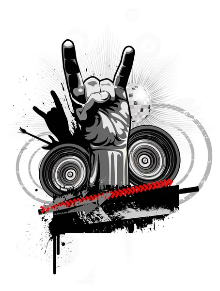 Poster on a theme of rock music in a grunge style — Stock Vector