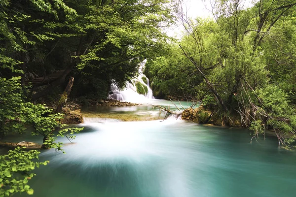 Plitvice 지역에 500 640 고도에 그것은 폭포와 계곡으로 시스템 — 스톡 사진