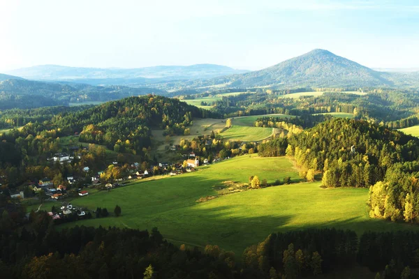 Sonnenaufgang Der Tschechischen Schweiz Tschechische Republik — Stockfoto