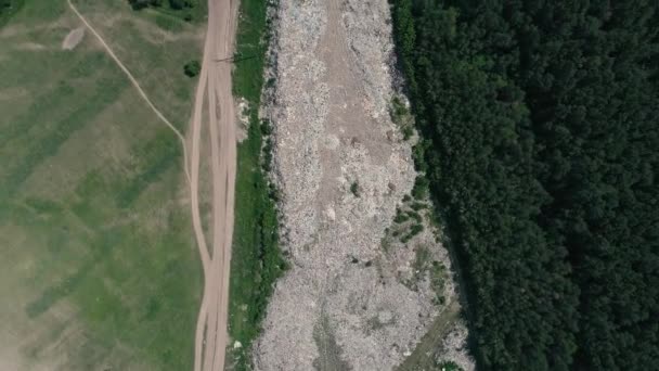 4K Aerial drone footage. Top view of garbage dump — Stock Video
