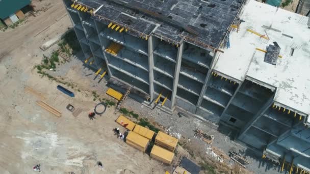 Fotografie aeriană a clădirii în procesul de construcție . — Videoclip de stoc