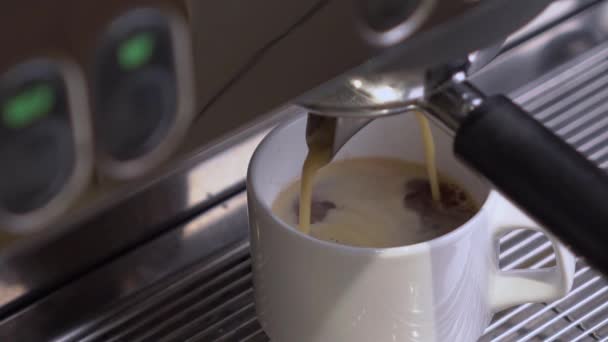 Kaffeemaschine mit doppeltem Espresso — Stockvideo