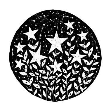 Yıldız ile el çizilmiş daire