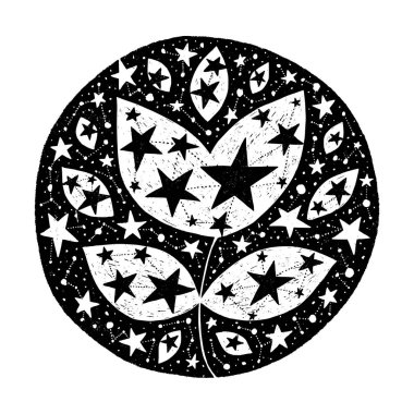 Yıldız ile el çizilmiş daire