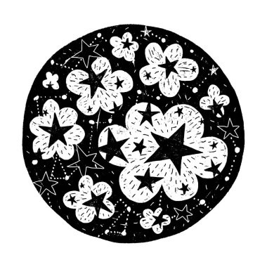 Yıldız ile el çizilmiş daire