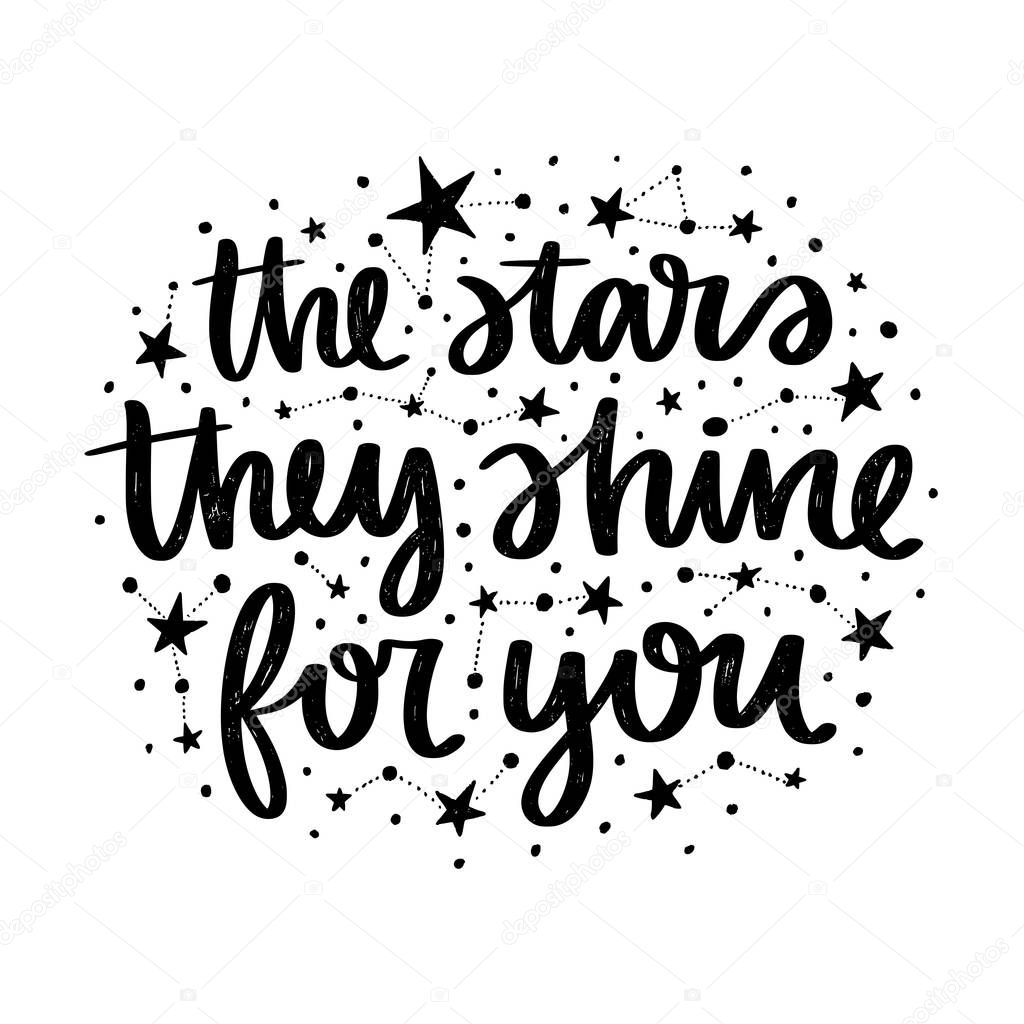Vector lettering with stars