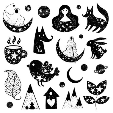 vektör el çizilmiş elementler