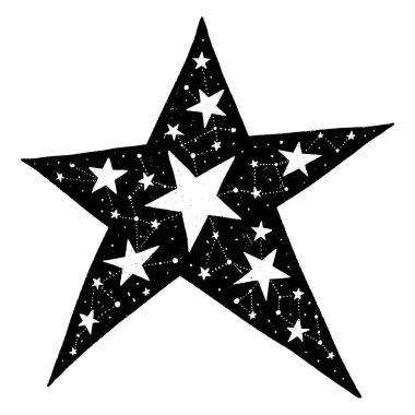 Vektör el çekilmiş yıldız