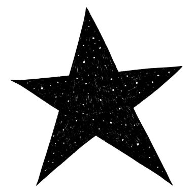 Vektör el çekilmiş yıldız