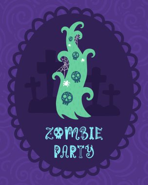 Cadılar Bayramı kartı vektör