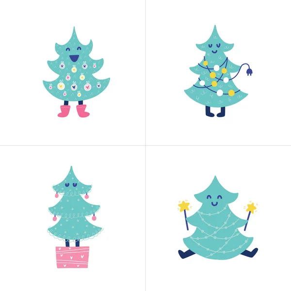 Kritzeleien Weihnachtsbaum — Stockvektor