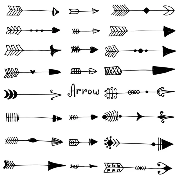 Vintage collection of arrows — Stock Vector