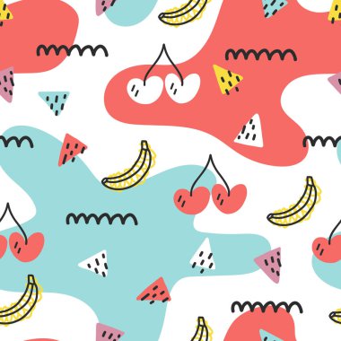 Dikişsiz yaz doodle deseni