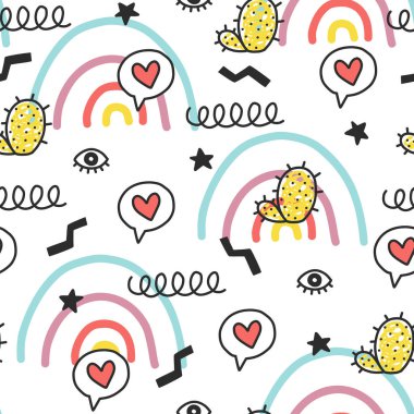 Dikişsiz yaz doodle deseni