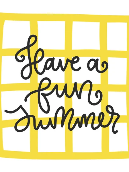 Poster corat-coret musim panas vektor dengan frase - Stok Vektor