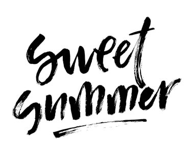 Yaz fırçası yazı kompozisyonu.