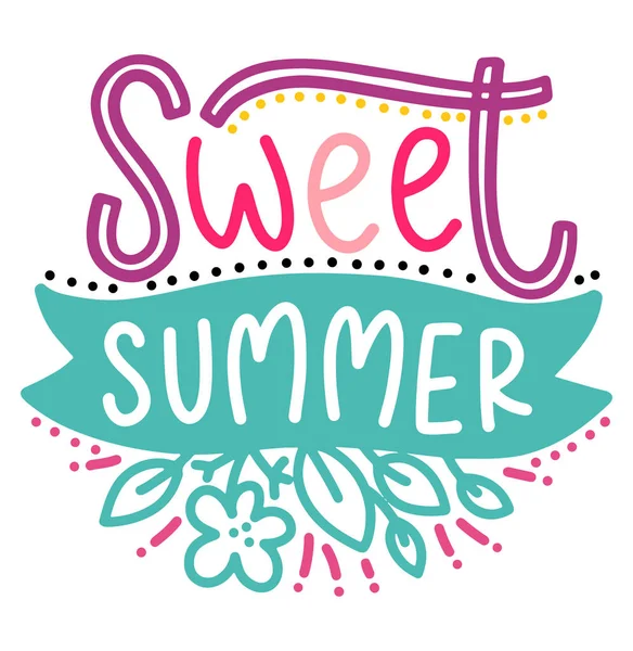 Summer lettering composition with decor.