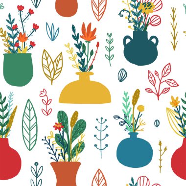 Kusursuz El Çizimi Çiçek deseni.