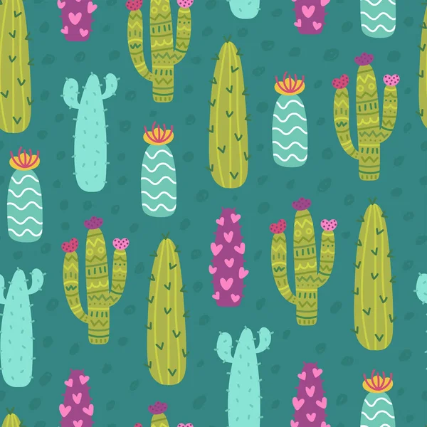 Naadloze cactus patroon Stockillustratie