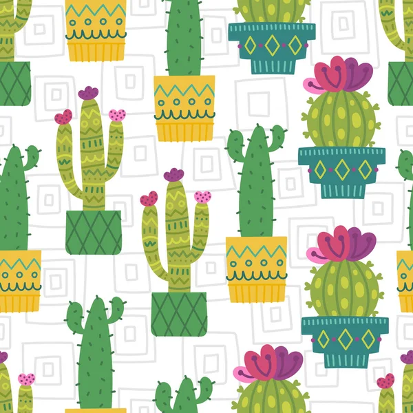 Naadloze cactus patroon Rechtenvrije Stockillustraties