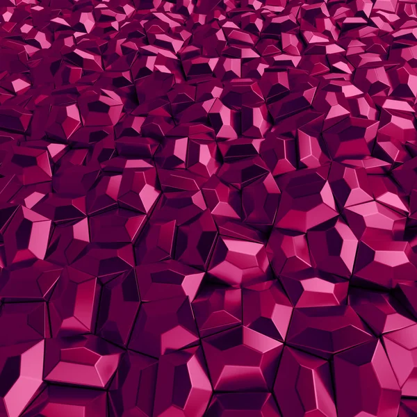 Red metallic abstract pentagons backdrop