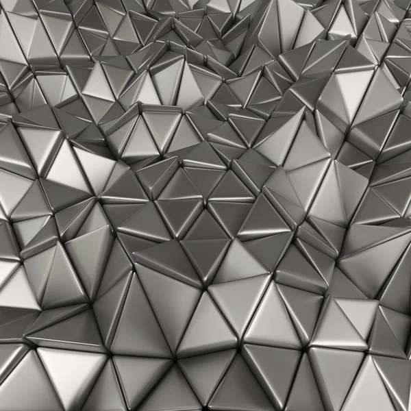 Chrom abstrakte Dreiecke Hintergrund — Stockfoto