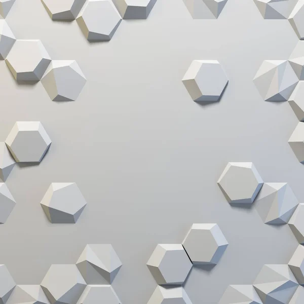 White abstract hexagons blank backdrop — Stock Photo, Image