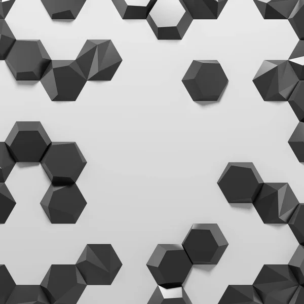 White abstract hexagons blank backdrop — Stock Photo, Image
