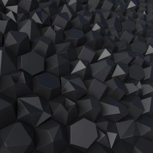 Чорний абстракт випадково шестикутники фону — стокове фото