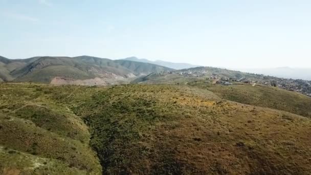 Flyover Small Mexican Town Baja California — Stock Video