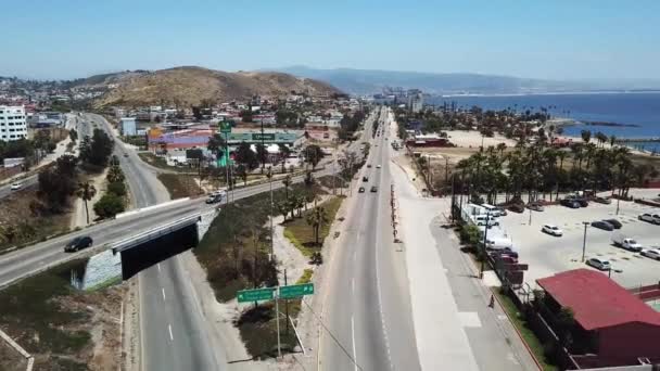 Luchtfoto Van Baja California Shore Fly — Stockvideo