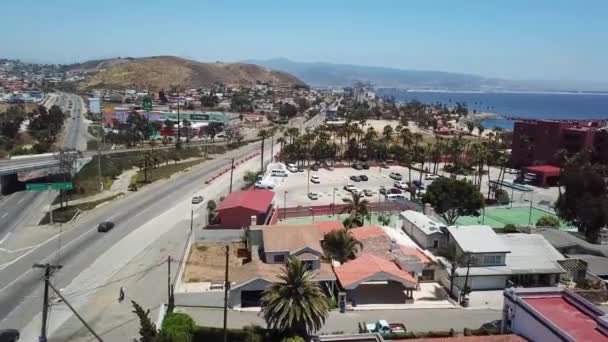 Aerial Shot Baja California Shore Fly — Stock Video