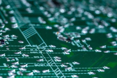 Close up of printed circuit board clipart