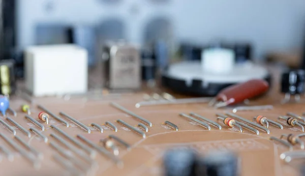 Details of industrial printed circuit board, macro — Stock Photo, Image