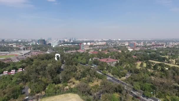 Vista Aérea Del Campus Unam Ciudad México — Vídeo de stock