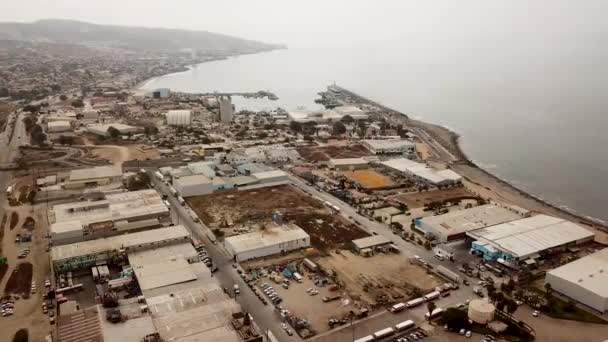 Umstrittene Umweltverschmutzende Fischverarbeitungsanlage Sauzal Ensenada Mexico — Stockvideo