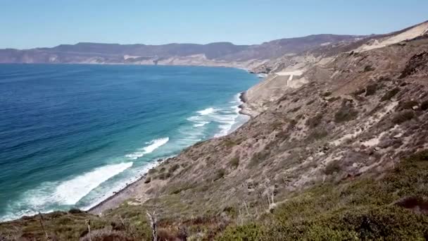 Аэросъемка Тихоокеанского Побережья Байя Калифорния Мексика — стоковое видео