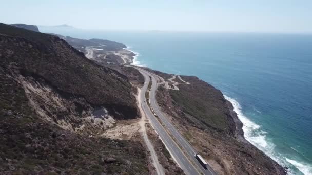 Baja California Meksika Nın Pasifik Kıyılarının Havadan Çekilmiş Görüntüleri — Stok video