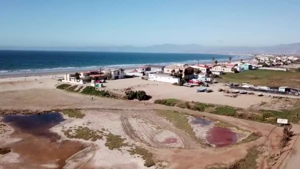 Luchtfoto Van Estero Strand Ensenada Mexico — Stockvideo