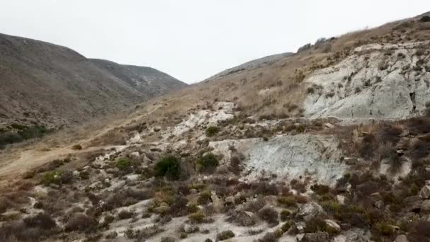 Aerial Shot Volcanic Chaparral Hills Californian Coast — Stock Video