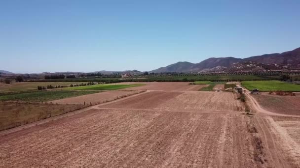 Tiro Aéreo Erosión Del Suelo Los Cultivos Baja California — Vídeo de stock